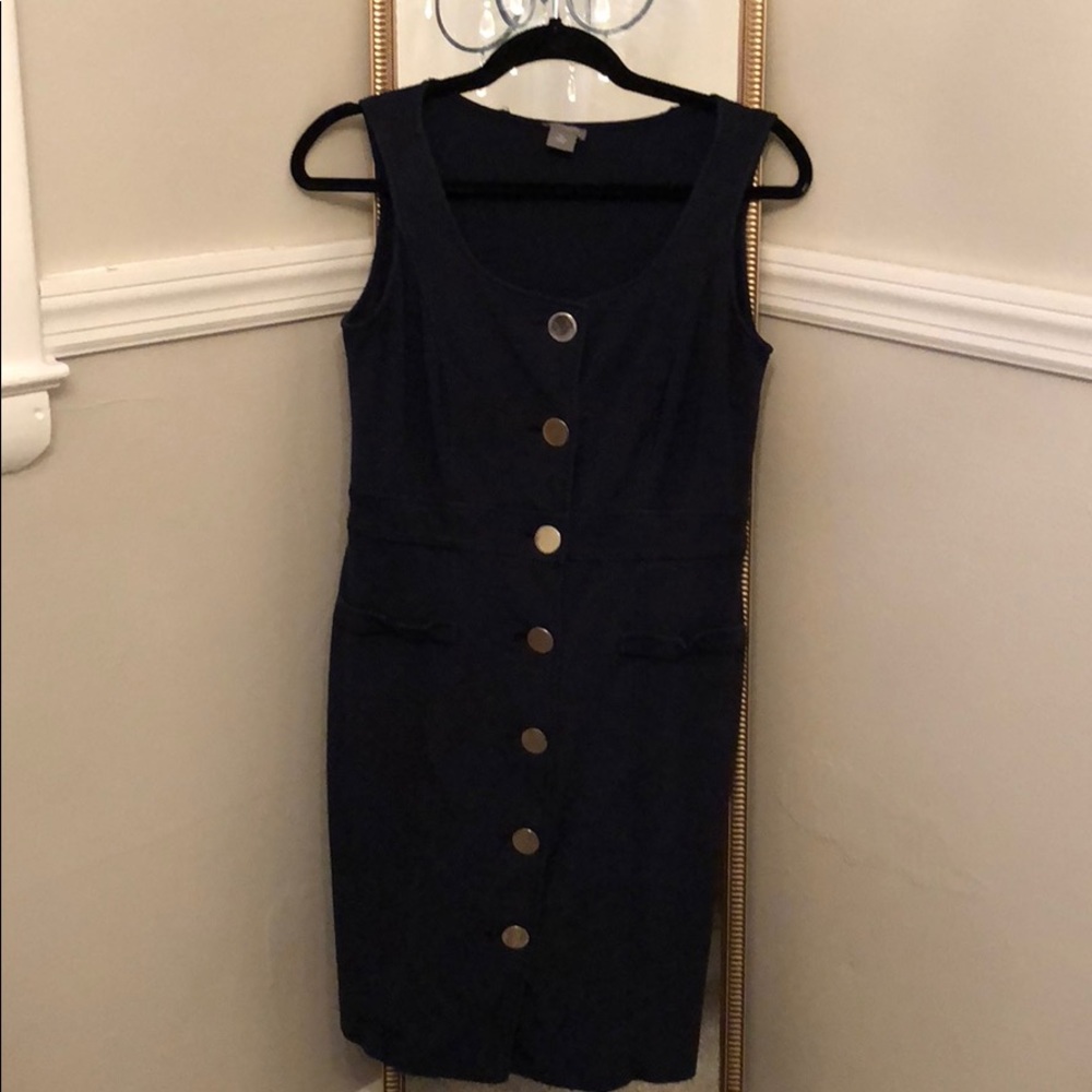 ANN TAYLOR Navy Blue Slip Dress
